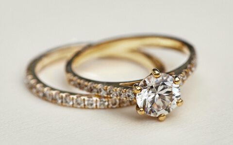 Yellow Gold Diamond Engagement Rings | 77 Diamonds