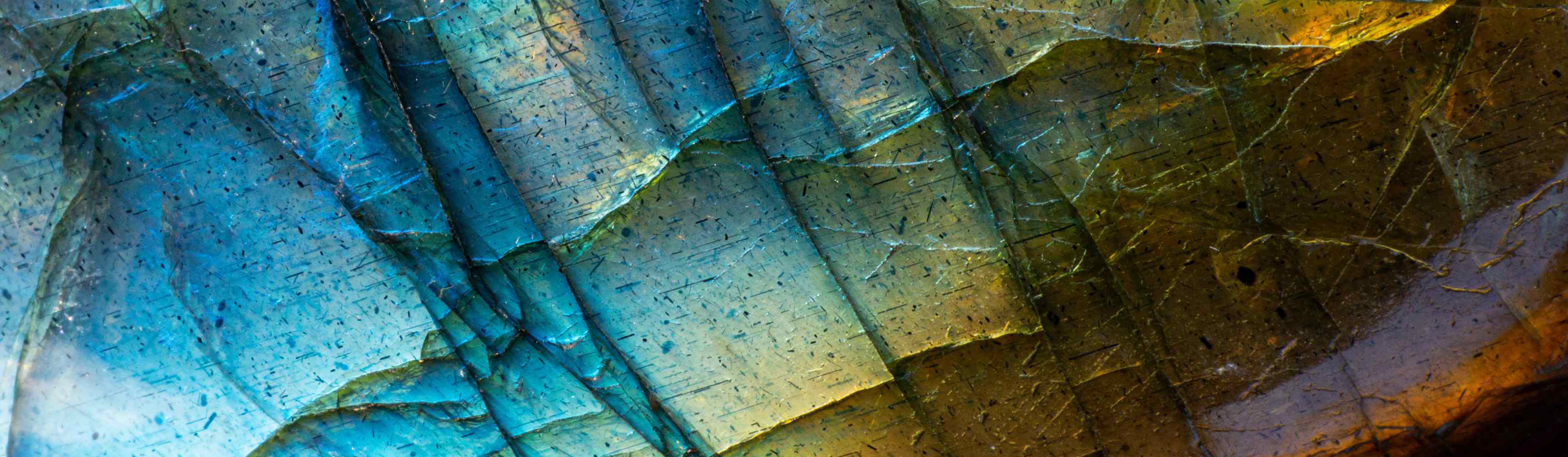 Vibrant Macro Photo of an Iridescent Blue Labradorite Stone