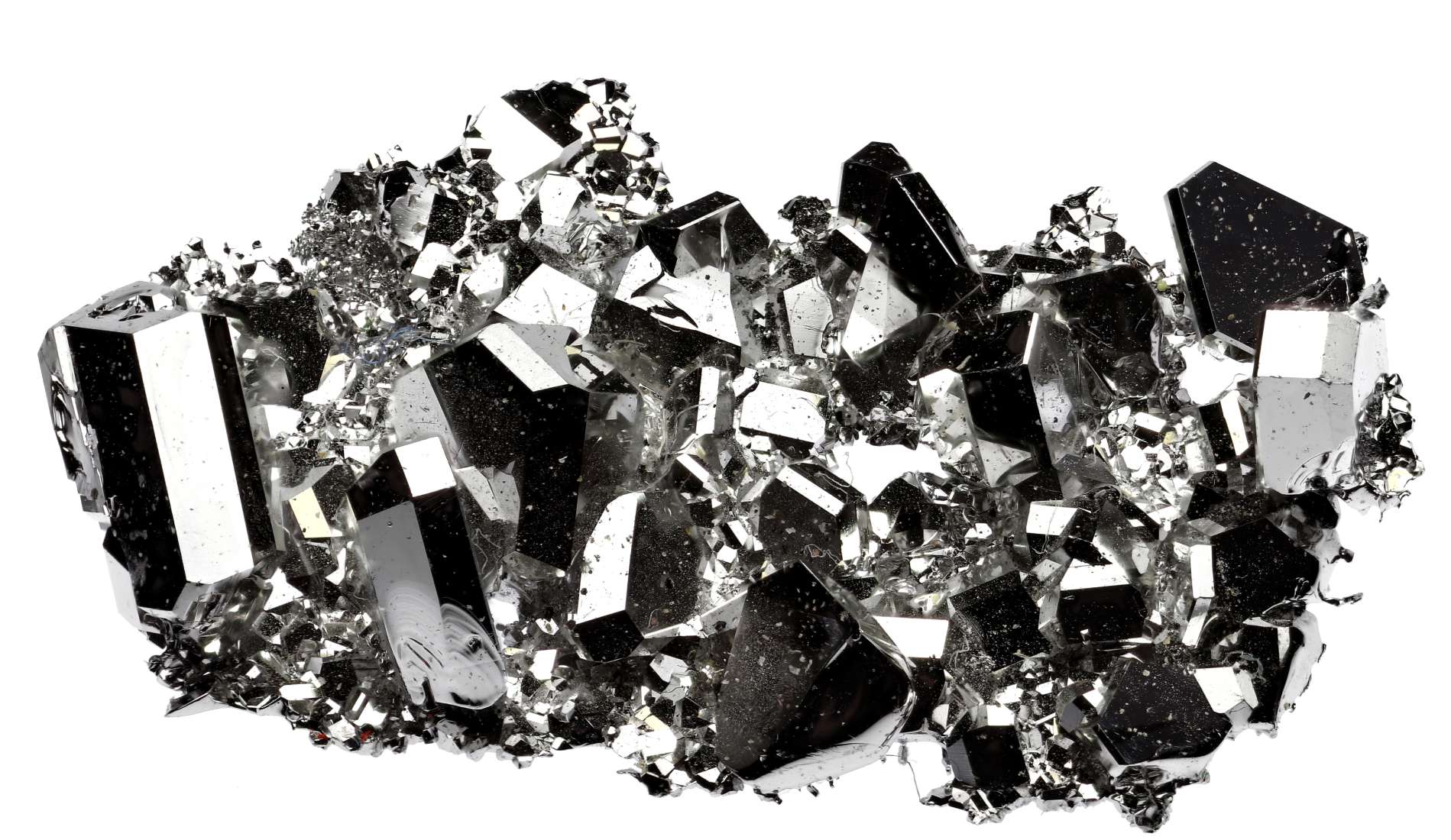 99.99% fine ruthenium crystal grown by vapour deposition isolated on white background