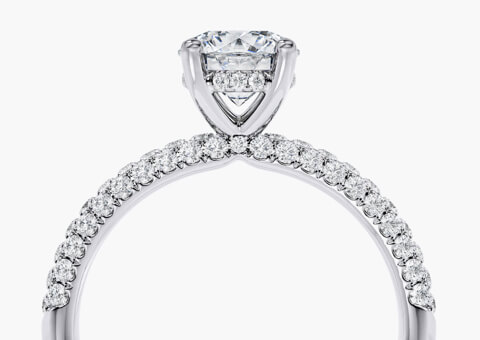 White Gold Diamond Band Engagement Rings | 77Diamonds