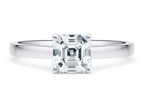 1477 Classic in White Gold set with a Asscher cut diamond.