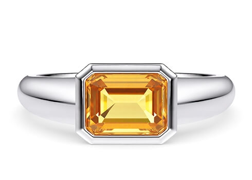 Prisma Octagon Ring in Weißgold.