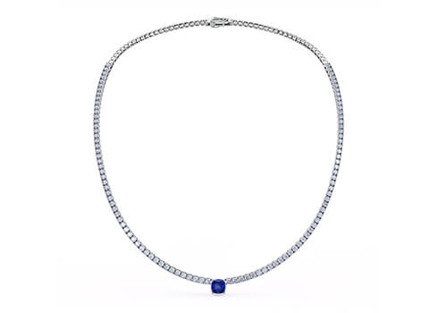 Ethera Tennis Necklace in White Gold.
