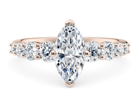 Lyra in Rose Gold set with a Marquise cut diamond.