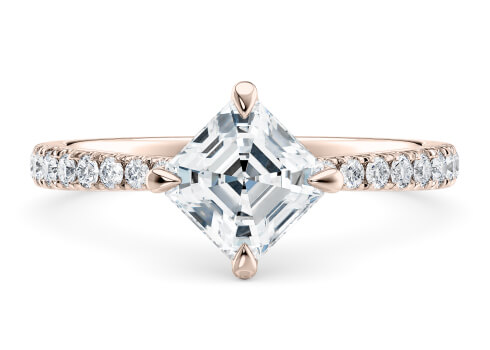 Asteria Compass in Rose Gold set with a Asscher cut diamond.