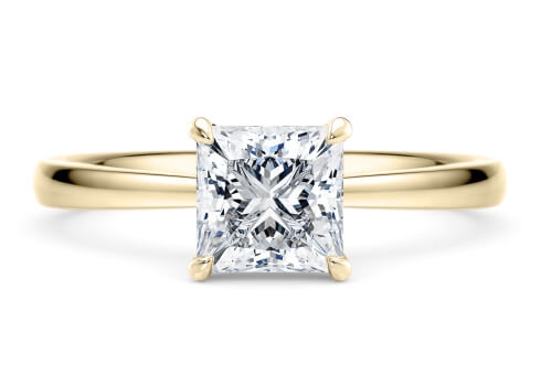 Starlight in Yellow Gold set with a Princess cut diamond.