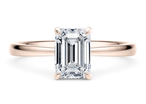 Starlight in Rose Gold set with a Emerald cut diamond.