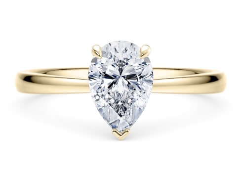 Starlight in Yellow Gold set with a Pear cut diamond.