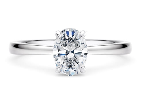 Starlight in Platinum set with a Oval cut diamond.