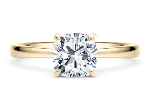 Starlight in Yellow Gold set with a Cushion cut diamond.