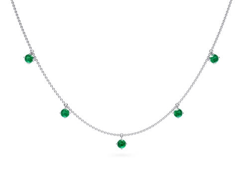Astra Emerald Necklace in White Gold.