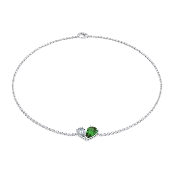 Toi et Moi Tsavorite in White Gold.