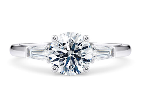 Alexandria in Platinum set with a Round cut diamond.