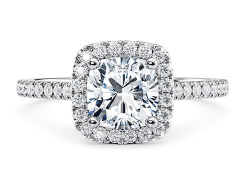 square cushion cut halo engagement rings