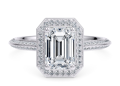 Olympia in White Gold set with a Emerald cut diamond.