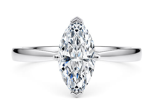 Delicacy in White Gold set with a Marquise cut diamond.