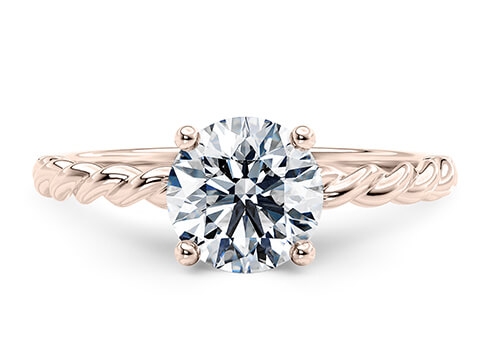 Ascot in Rose Gold set with a Round cut diamond.
