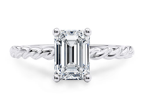 Ascot in White Gold set with a Emerald cut diamond.