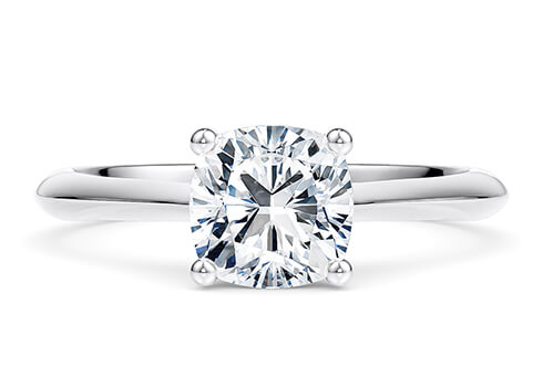 Solitaire cushion cut sales diamond engagement ring