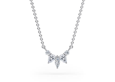 Bouquet Necklace in White Gold.