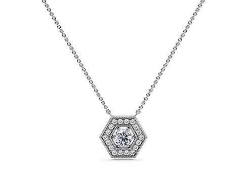 Olympia Necklace in White Gold.