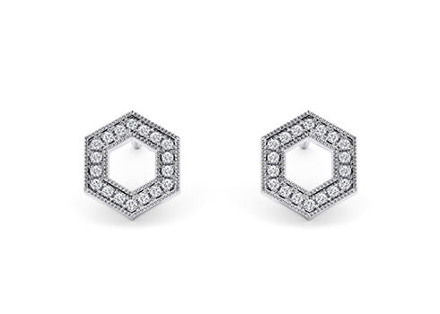 Olympia Studs in White Gold.