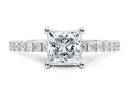 Duchess in White Gold set with a Princess cut diamond.