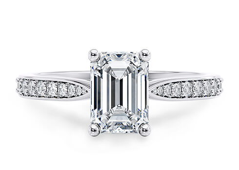 Victoria in White Gold set with a Emerald cut diamond.