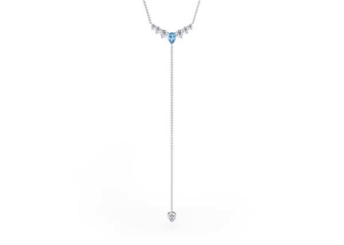 Gaia Aquamarine Necklace in White Gold.