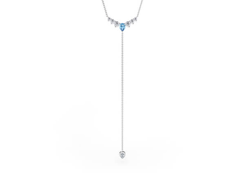 Gaia Aquamarine Necklace in White Gold.