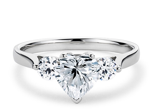 Roma in Platinum set with a Heart cut diamond.